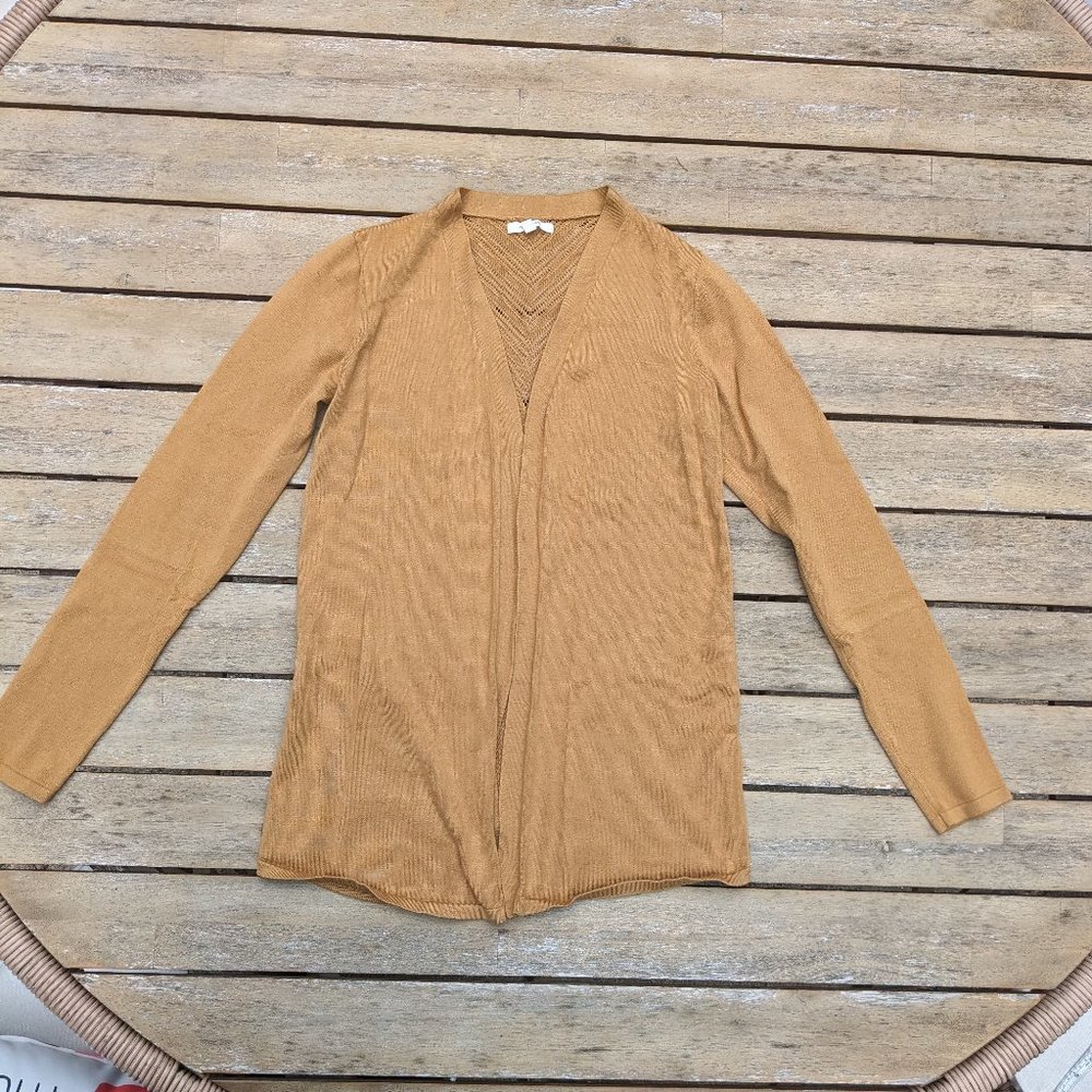 Maurices Goldenrod Comfy Longline Cardigan with Lace Detail